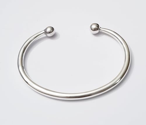 High Polish Women's Plain 925 Sterling Silver Torque Bangle Bracelet