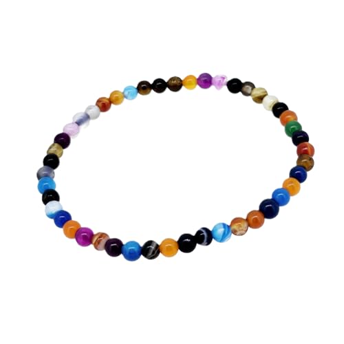 Multicolour 4mm Stretchy Gemstone Bracelet