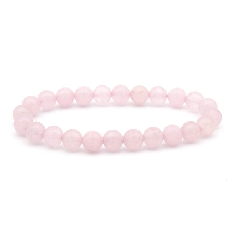 Pink Rose Quartz 6mm Stretchy Gemstone Bracelet