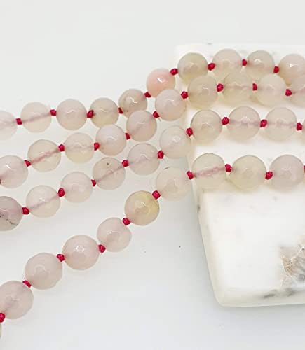 10mm Gemstone Beaded Necklace 35 inch long Rose Quartz