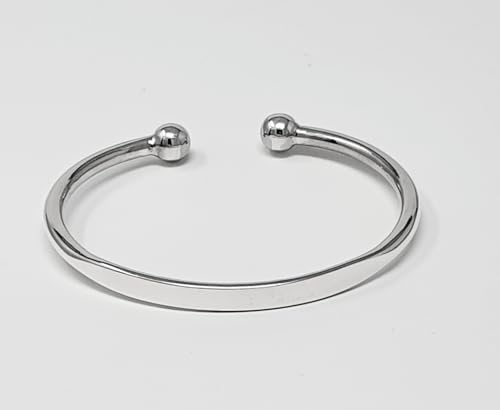 925 sterling silver id torque bangle bracelet for men and women