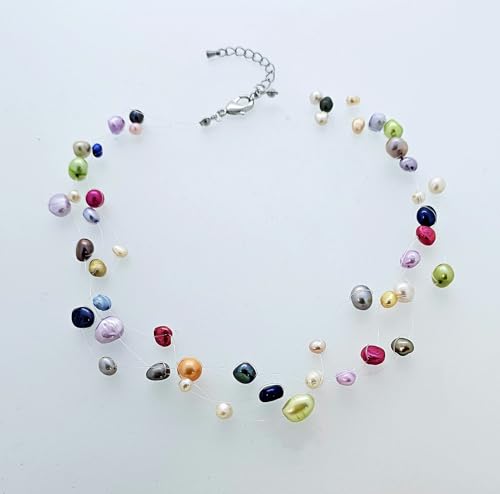 Women's Freshwater Pearl Necklace | Elegant and Classic Multi-strand Design, Natural Pearl Jewelry