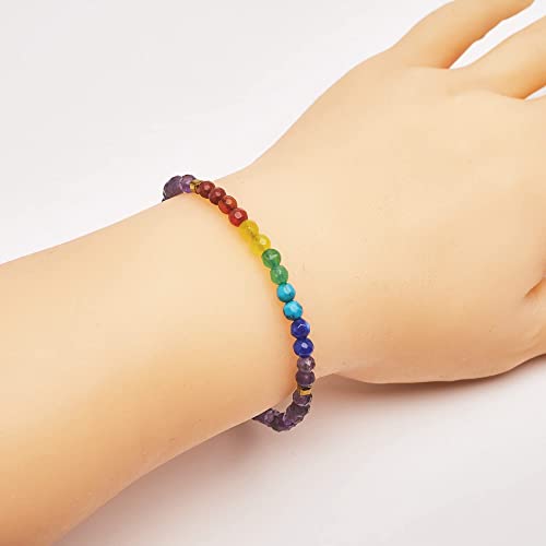 Women's Handmade Gemstone Bracelet | 4mm Natural Gemstone Adjustable Bracelet Pink, Blue, and Multicolor Options for Women