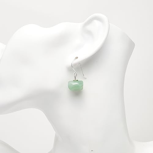 Green Aventurine Unique Shape Gemstone Drop Earrings