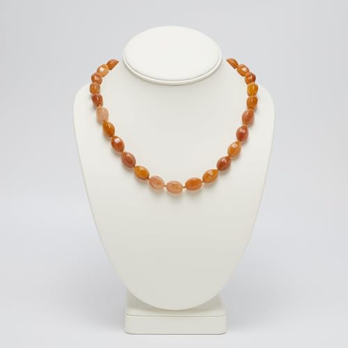 Agate 10x14mm Gemstone Beaded Necklace on Stand