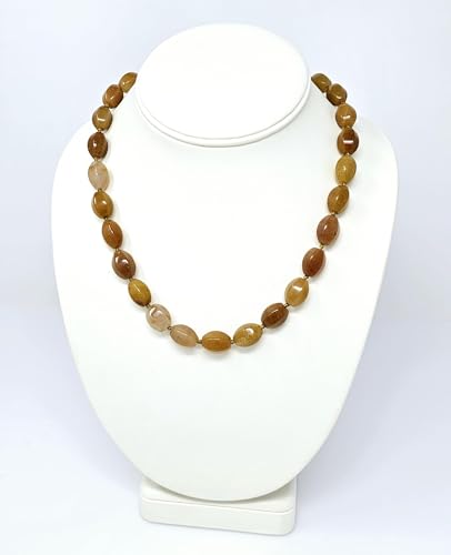 Agate 10x14mm Gemstone Beaded Necklace on Necklace Stand
