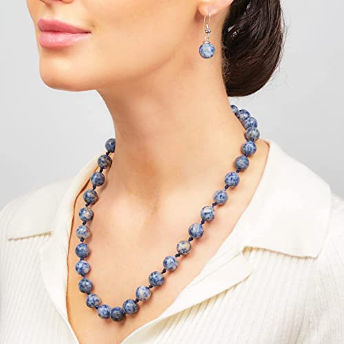 Women's Natural Gemstone Beaded Necklace | Handmade Necklace with 12mm Gemstone Beads for Women