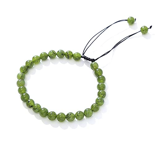 Green Canadian Jade 6mm Gemstone Friendship Bracelet