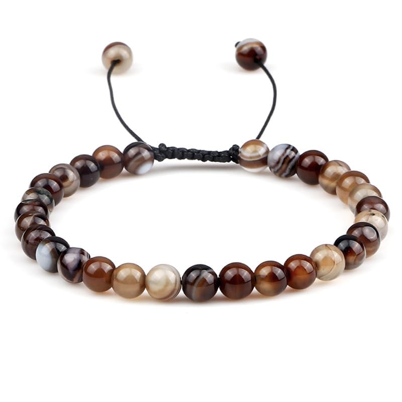Light Brown Agate 6mm Gemstone Friendship Bracelet