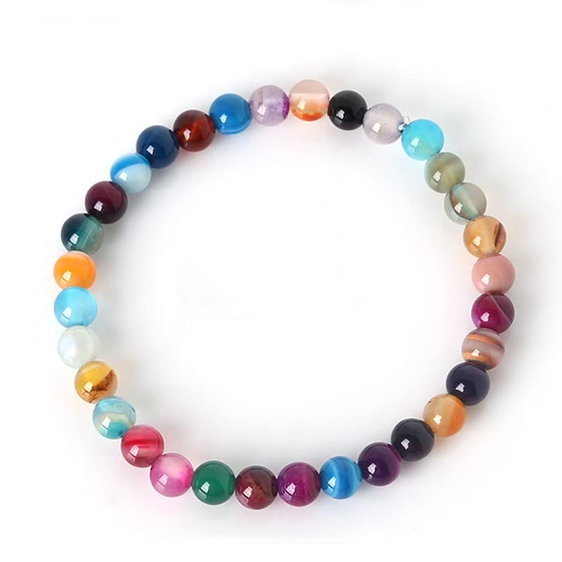 Multicolor 6mm Stretchy Gemstone Bracelet