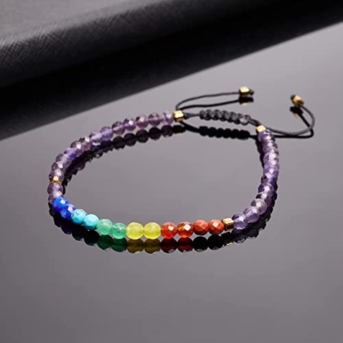 Women's Handmade Gemstone Bracelet | 4mm Natural Gemstone Adjustable Bracelet Pink, Blue, and Multicolor Options for Women