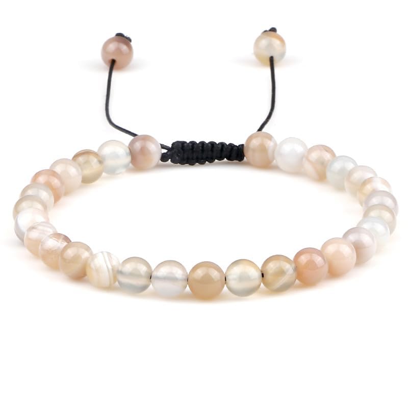 Agate 6mm Gemstone Friendship Bracelet