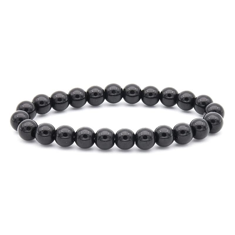 Black Agate 6mm Stretchy Gemstone Bracelet