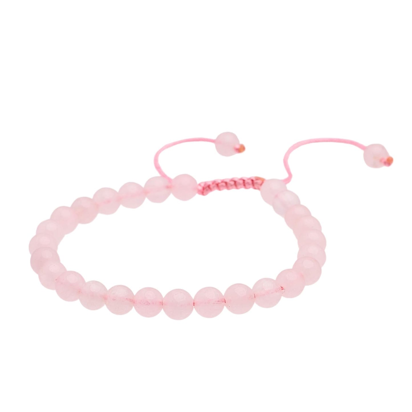 Pink Rose Quartz 6mm Gemstone Friendship Bracelet
