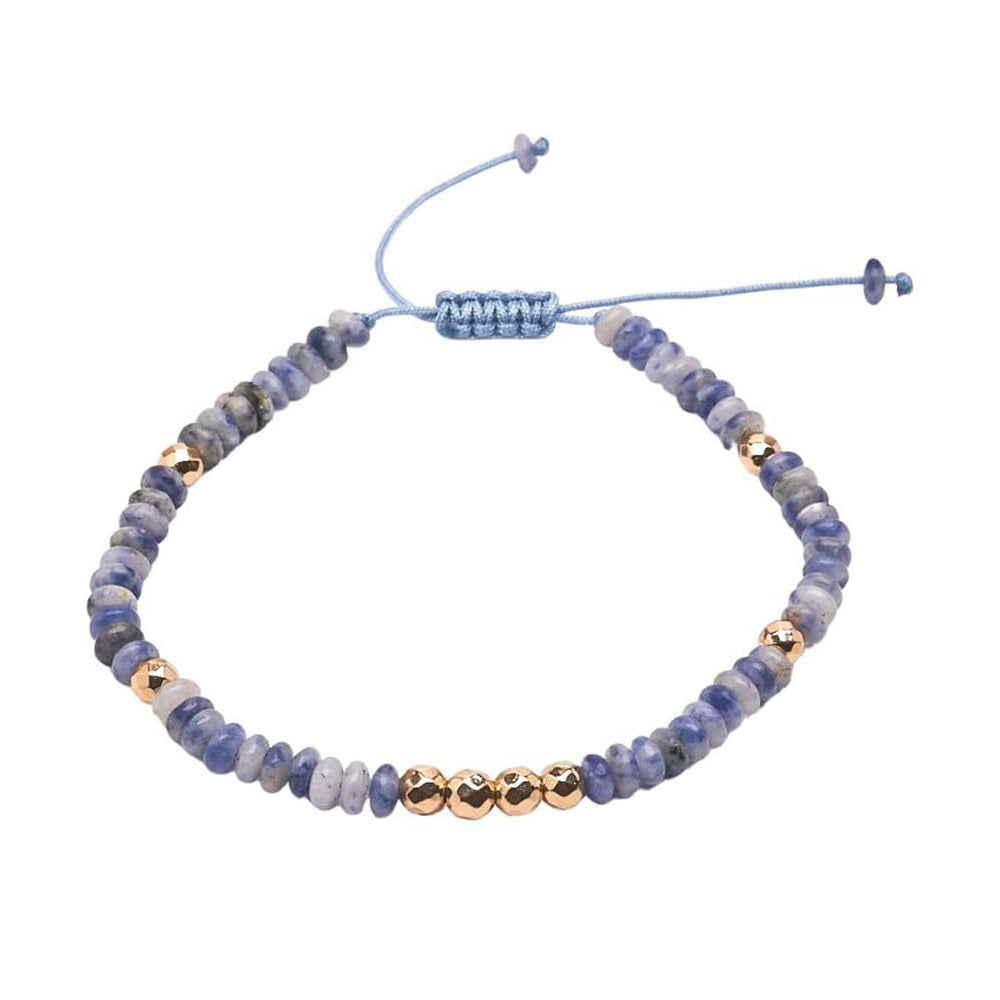 Women's Handmade Gemstone Bracelet | 4mm Natural Gemstone Adjustable Bracelet Pink, Blue, and Multicolor Options for Women