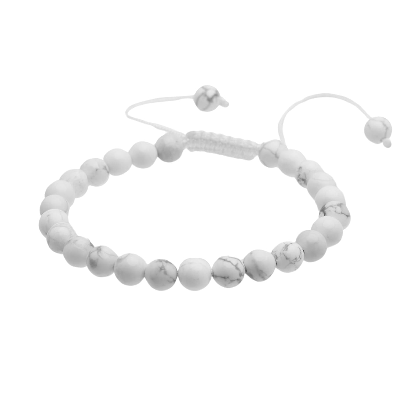 White Turquoise 6mm Gemstone Friendship Bracelet