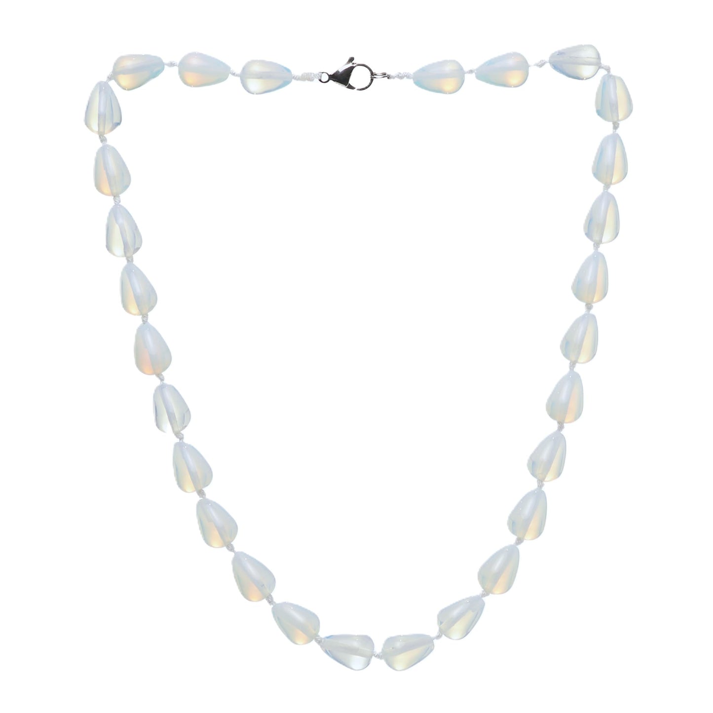 Sea Opal Round Teardrop Gemstone Necklace