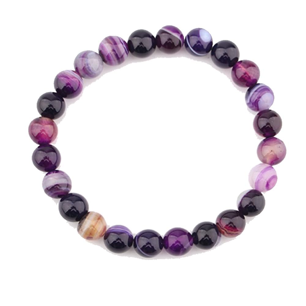 Purple Agate 6mm Stretchy Gemstone Bracelet