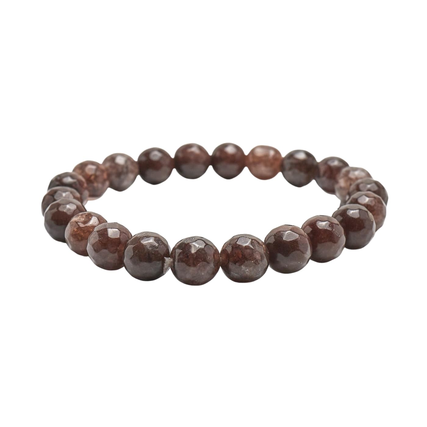 Dark Brown Agate 8mm Beaded Gemstone Stretchy Bracelet
