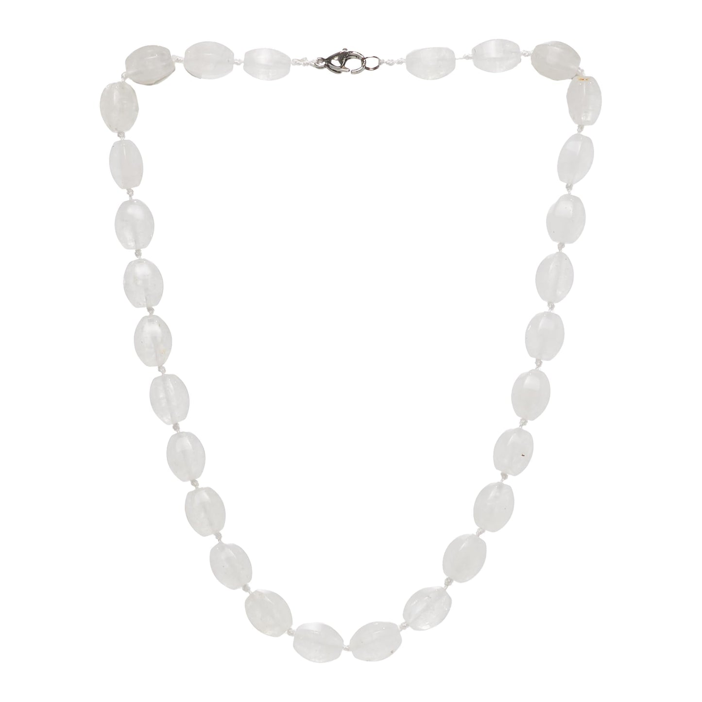 Clear quartz 10x14mm Gemstone Beaded Necklace