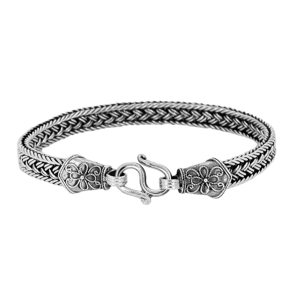 925 sterling silver byzantine style chain bracelet