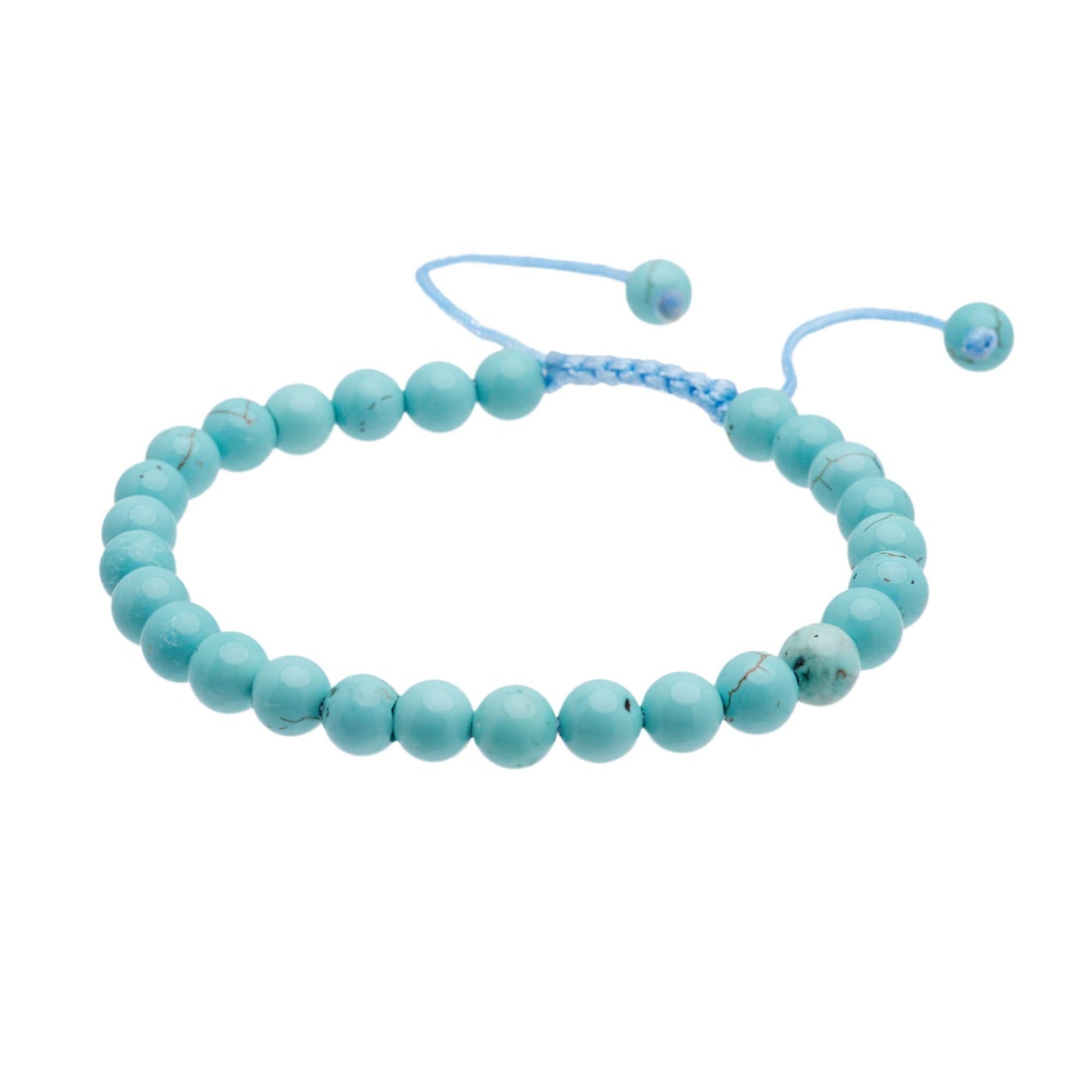 Blue Turquoise 6mm Gemstone Friendship Bracelet