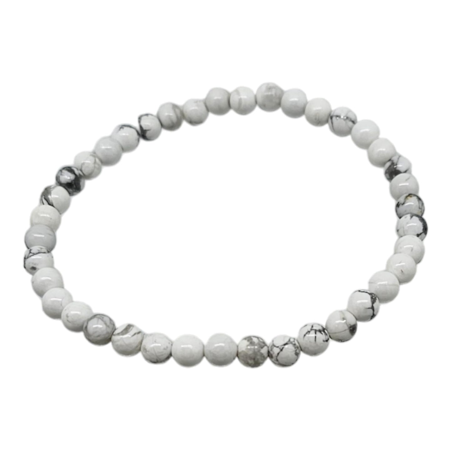 White Turquoise 4mm Stretchy Gemstone Bracelet