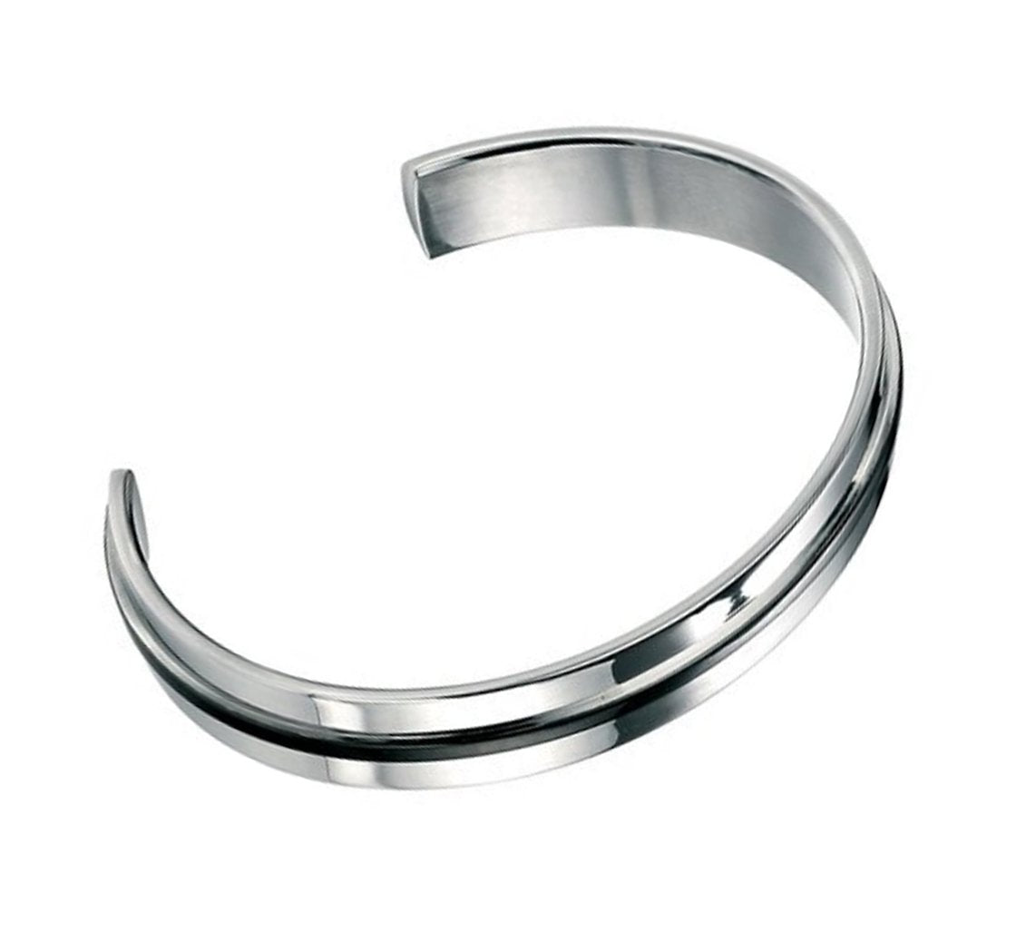 925 sterling silver black enamel stripe bangle bracelet
