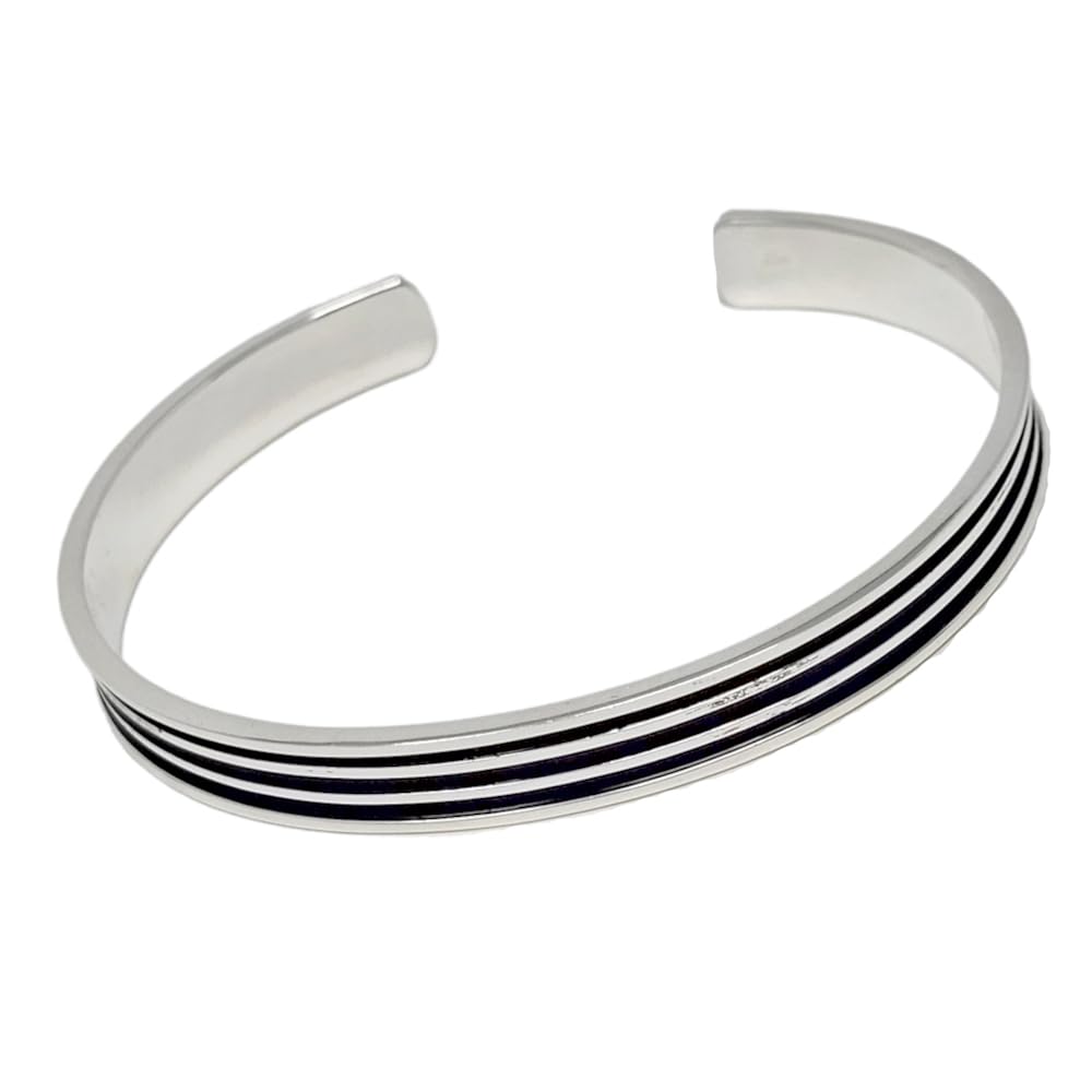 triple lines bangle bracelet 925 sterling silver