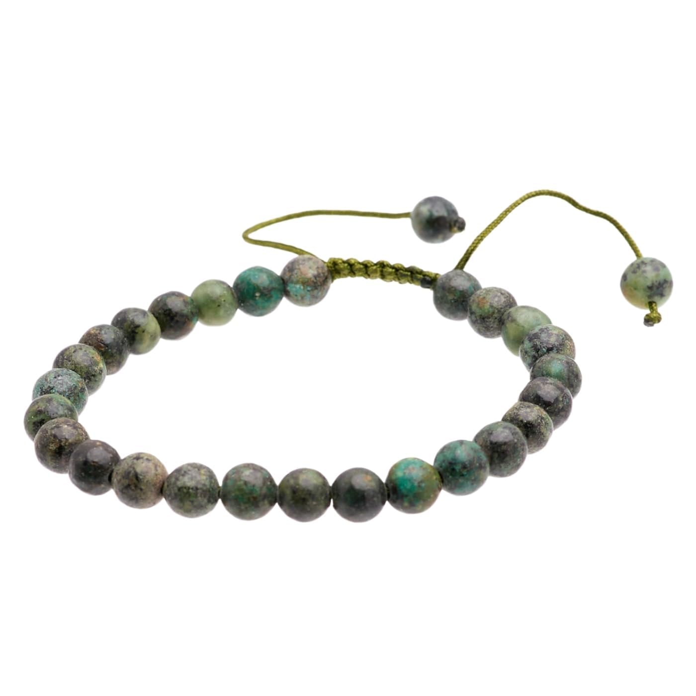 African Turquoise 6mm Gemstone Friendship Bracelet