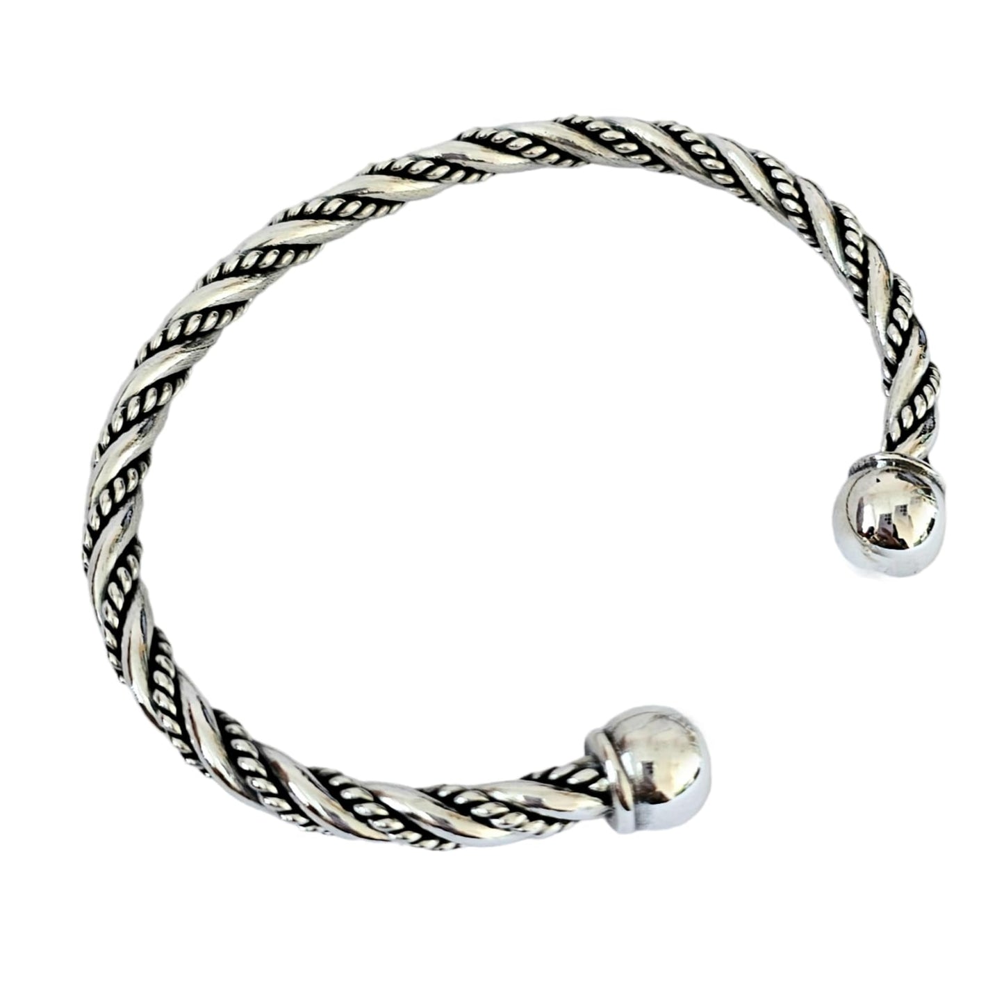 Torque Bangle | 925 Sterling Silver Bracelet for Men - Ideal Gift for Him