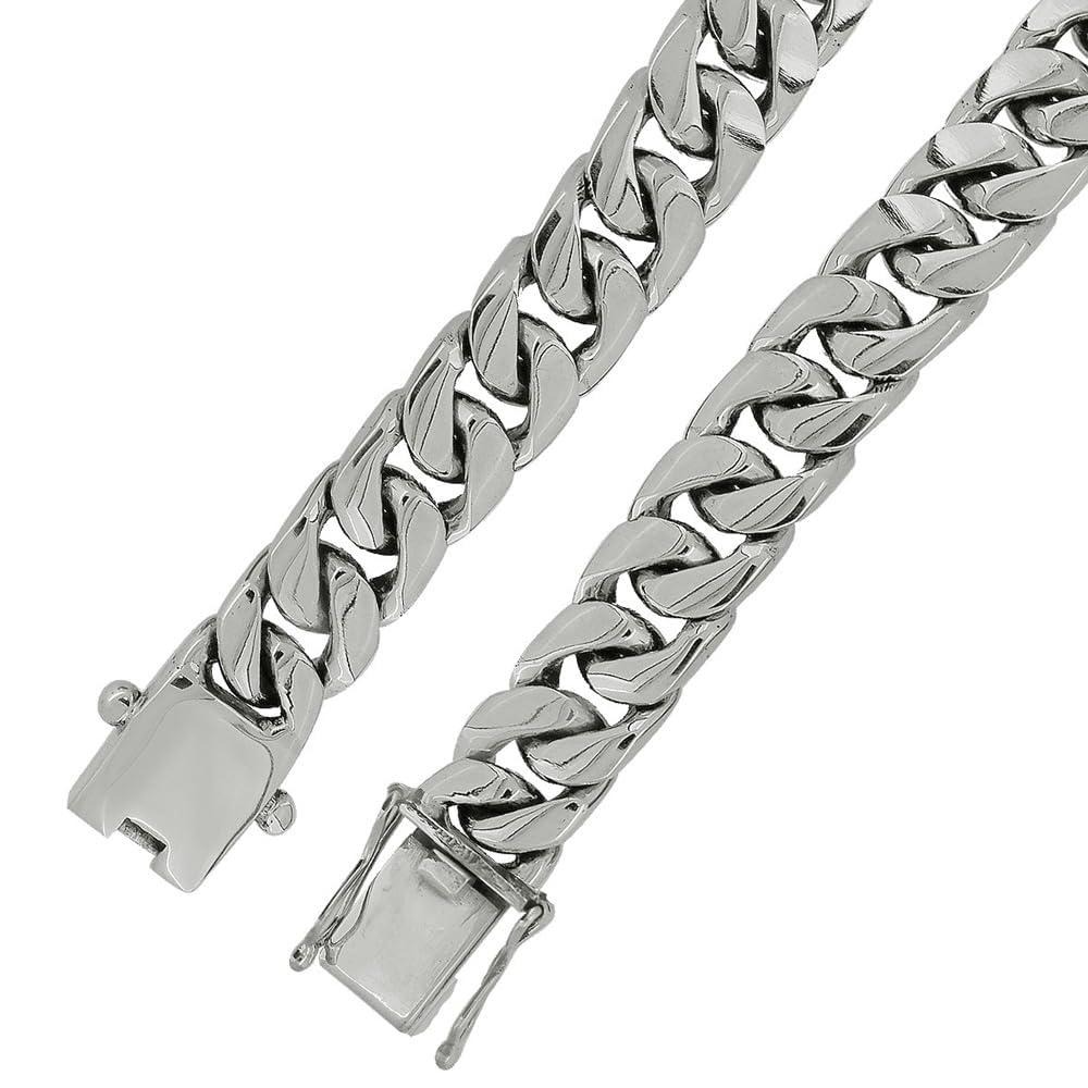 925 sterling silver chunky 13mm width curb chain bracelet