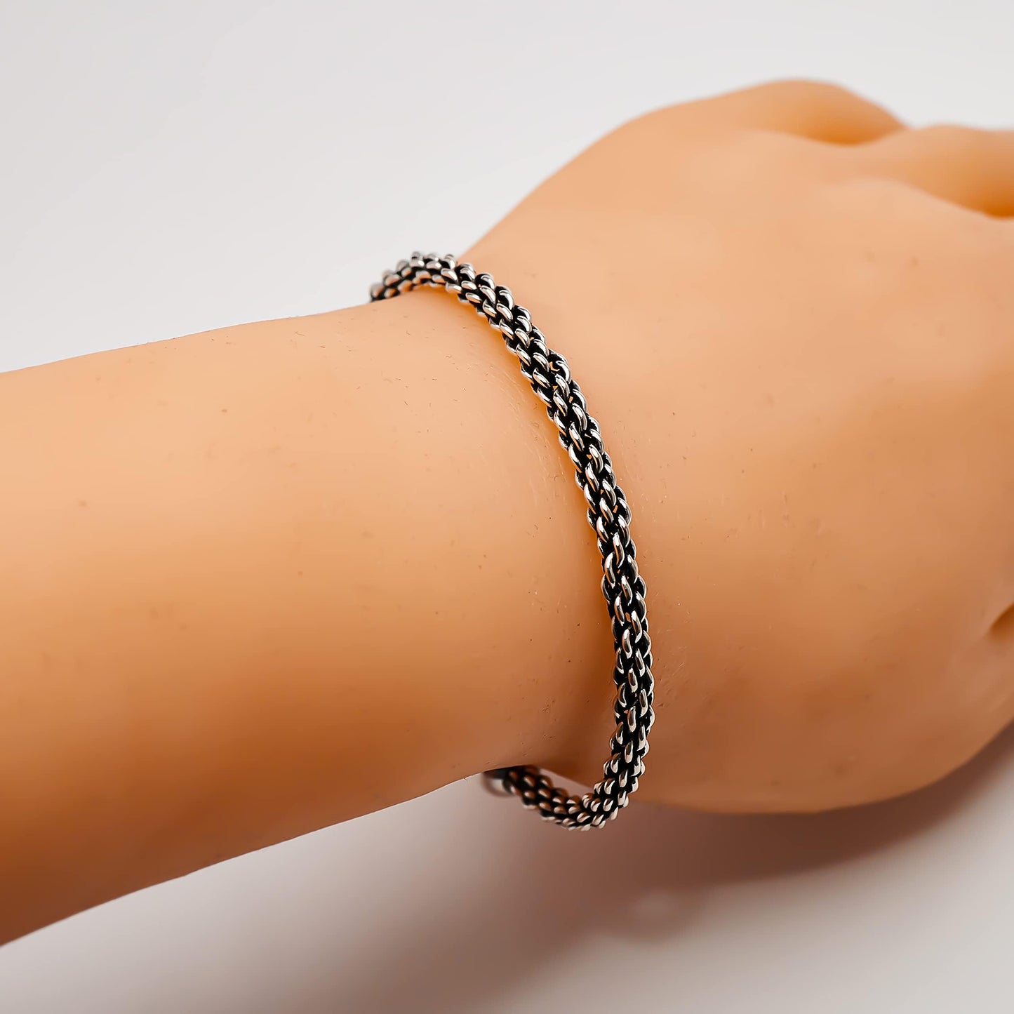 Slim Rope Design sterling Silver Bangle For Women