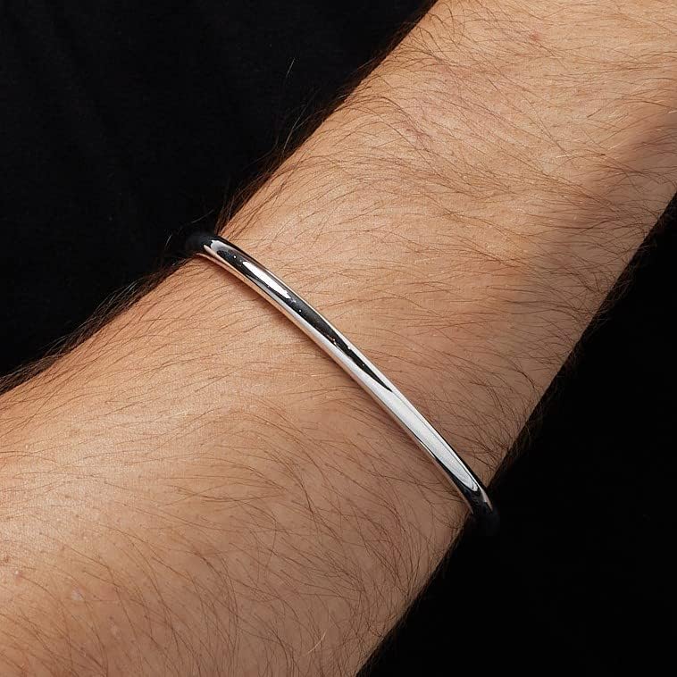 925 sterling silver torque bangle bracelet on model