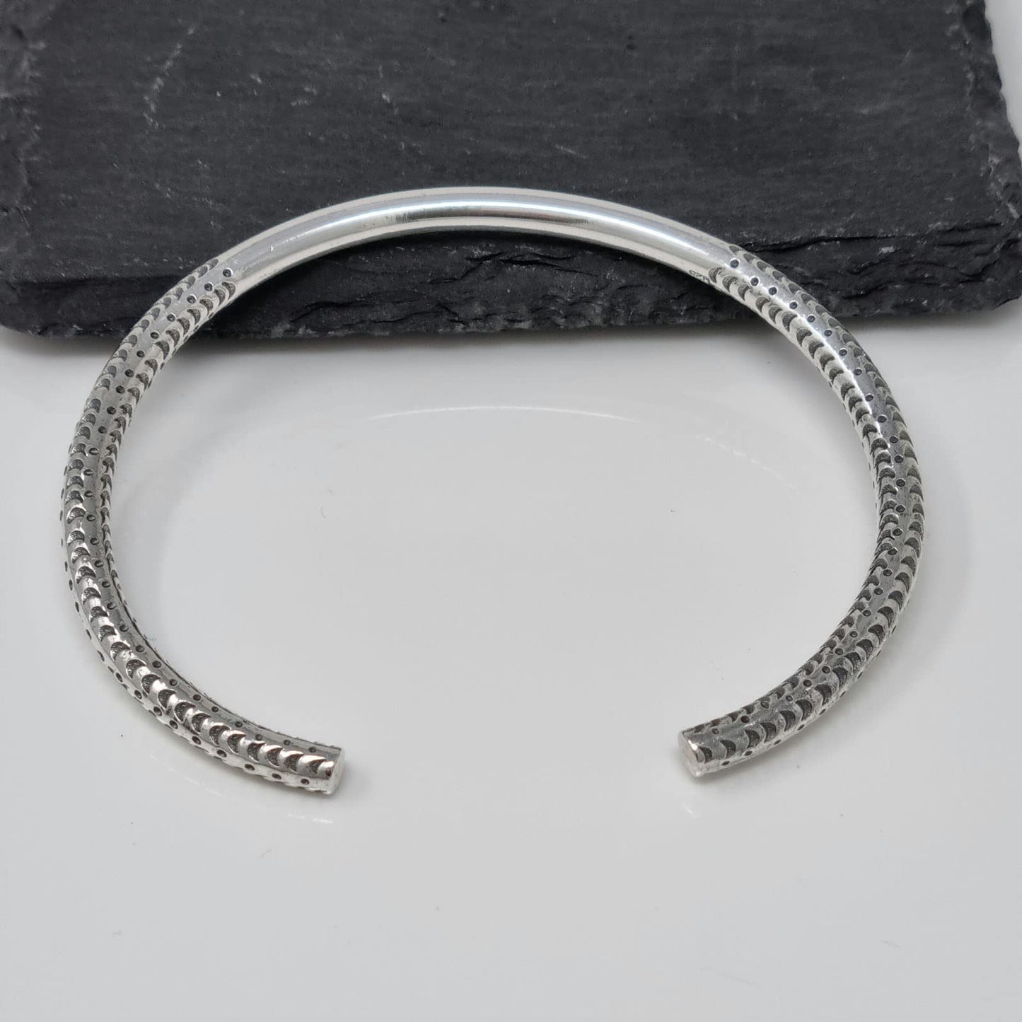 Men's Adjustable Silver Bangle | Solid Sterling Silver Bracelet