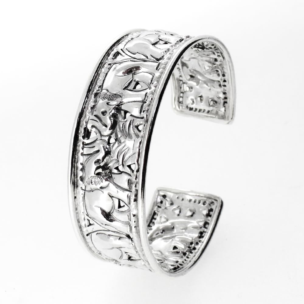 Elephant Design 925 Sterling Silver Bangle