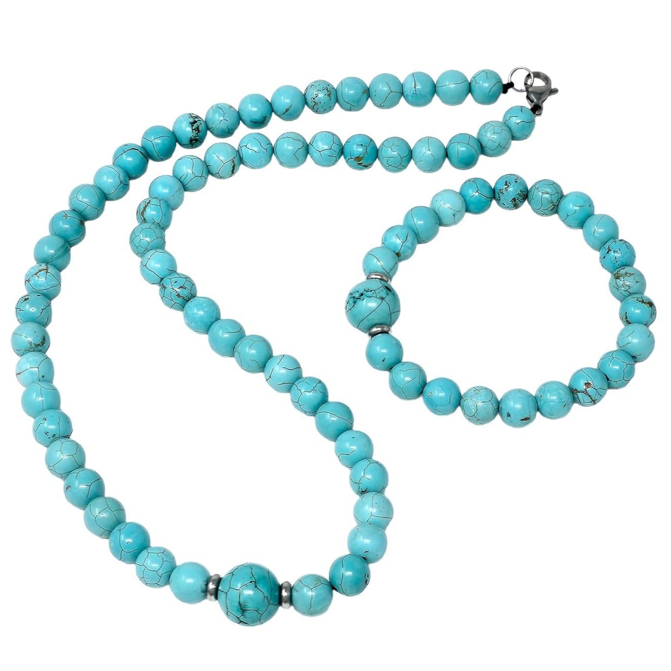 blue turquoise necklace set