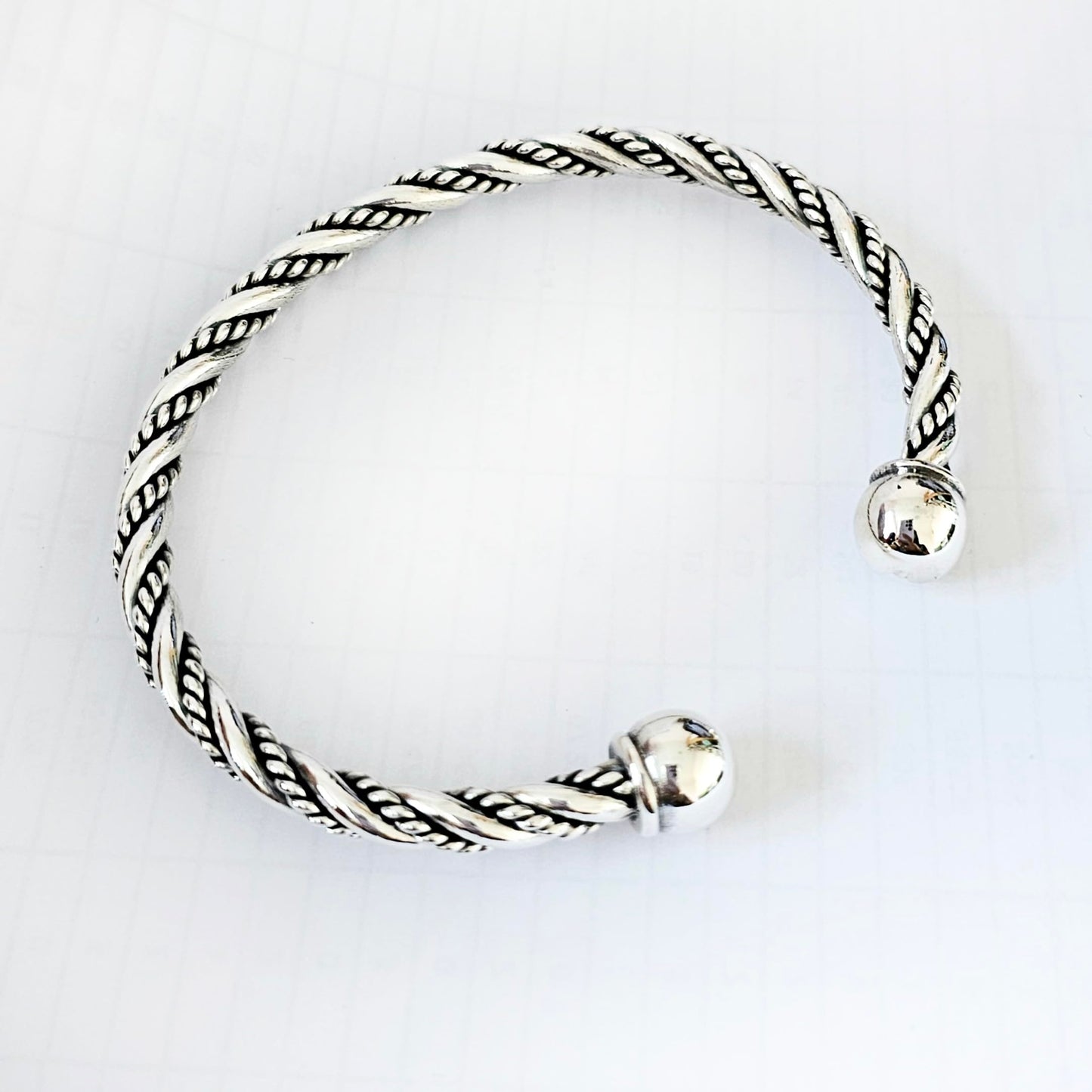 Torque Bangle | 925 Sterling Silver Bracelet for Men - Ideal Gift for Him