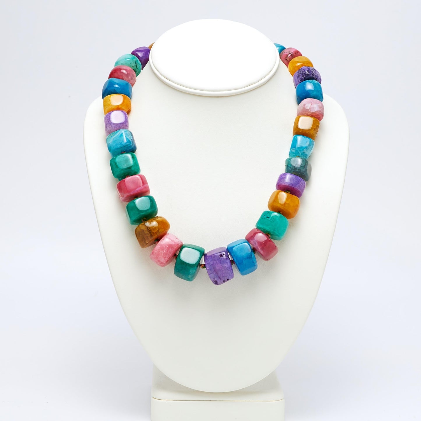 Chunky Natural Gemstone Necklace Multicoloured
