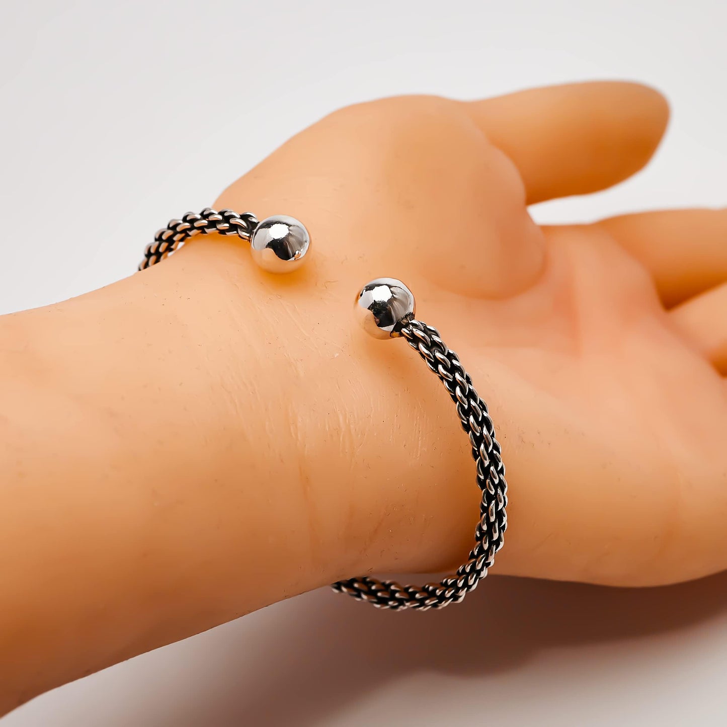Sterling Silver Bangle Slim Rope Design