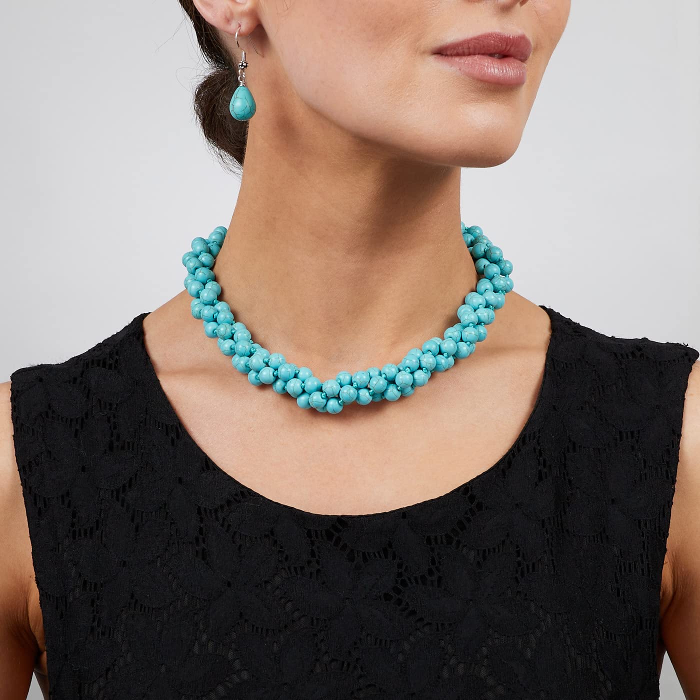 Women's Turquoise Necklace | Stunning Three-Row Gemstone Design