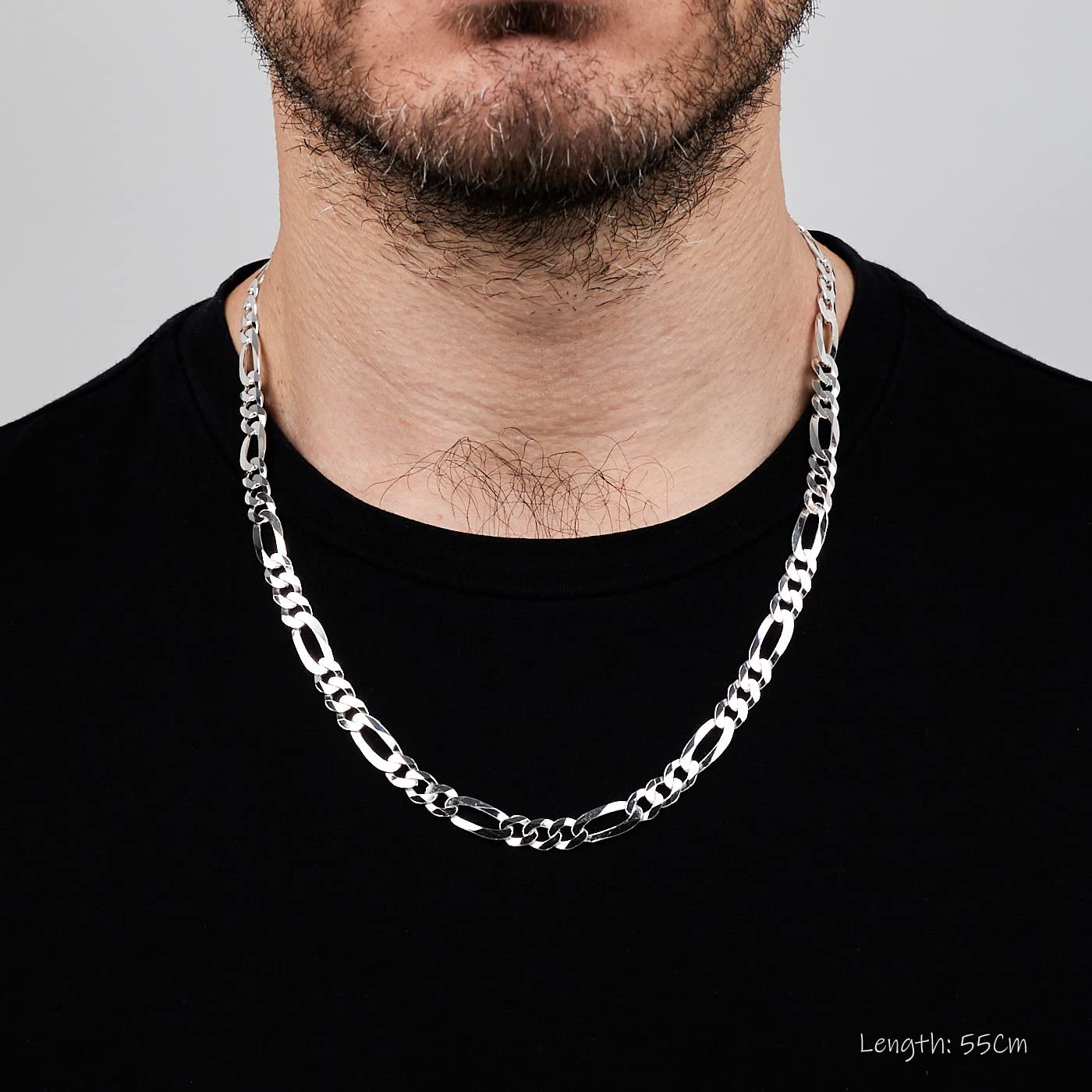 Sterling Silver Chain Necklace | Italian 925 Silver Necklace for Men - 24 Inch