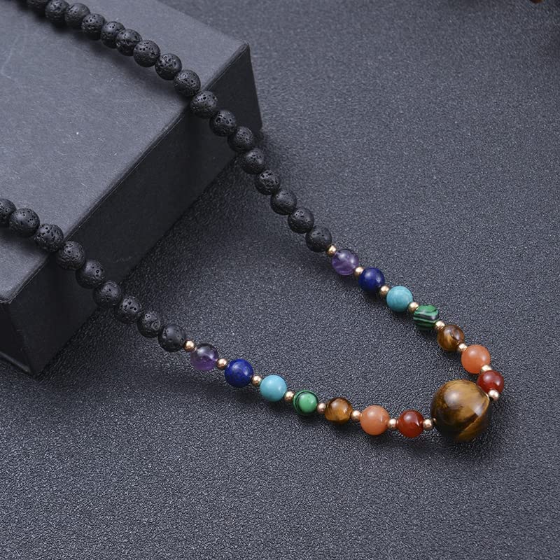 Unisex Chakra Beaded Necklace | Handmade with Natural Gemstones - Adjustable Length