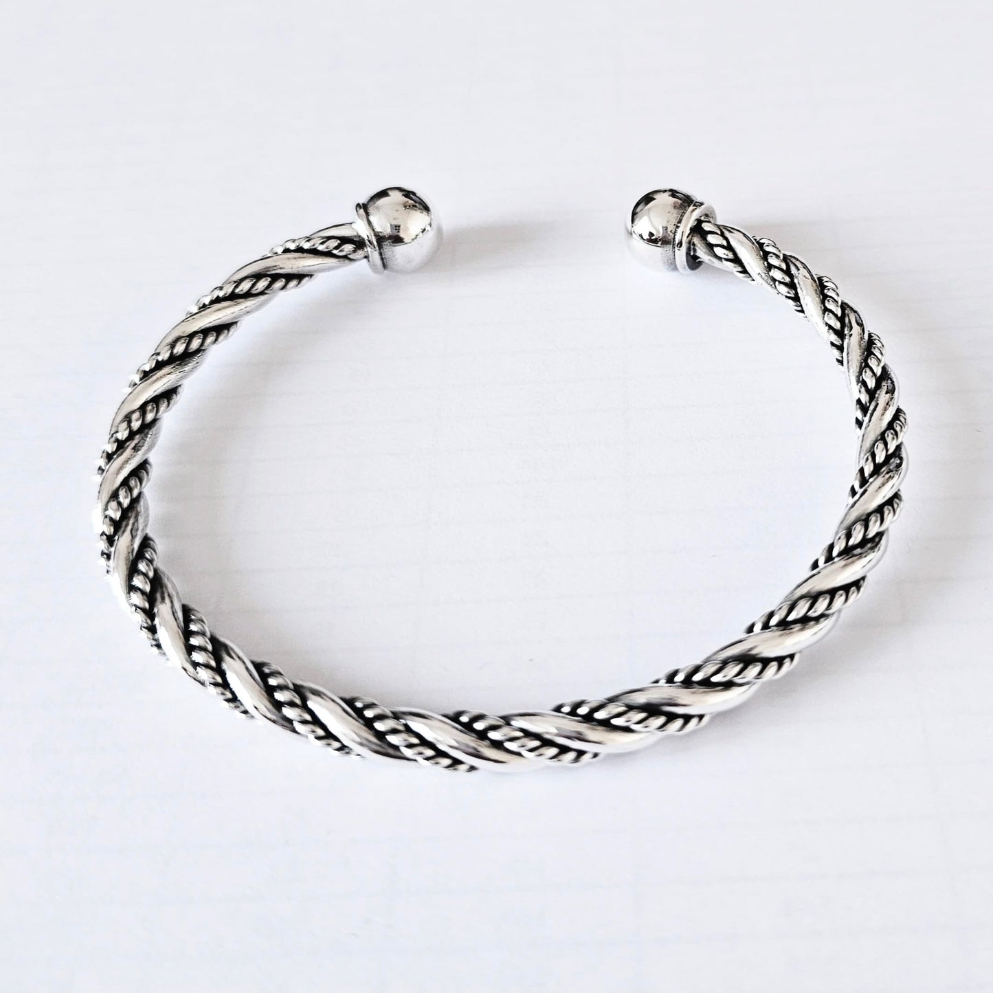 Torque Bangle | 925 Sterling Silver Bracelet for Men - Ideal Gift for Him