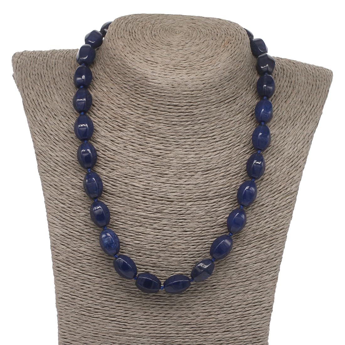 Royal Blue 10x14mm Gemstone Beaded Necklace
