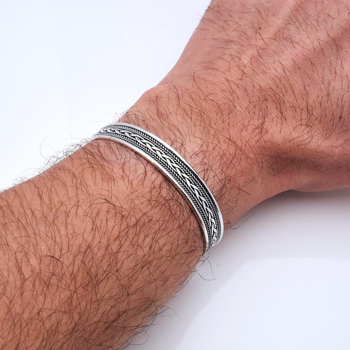 Cuff Bangle Bracelet | Solid 925 Sterling Silver Bracelet for Men