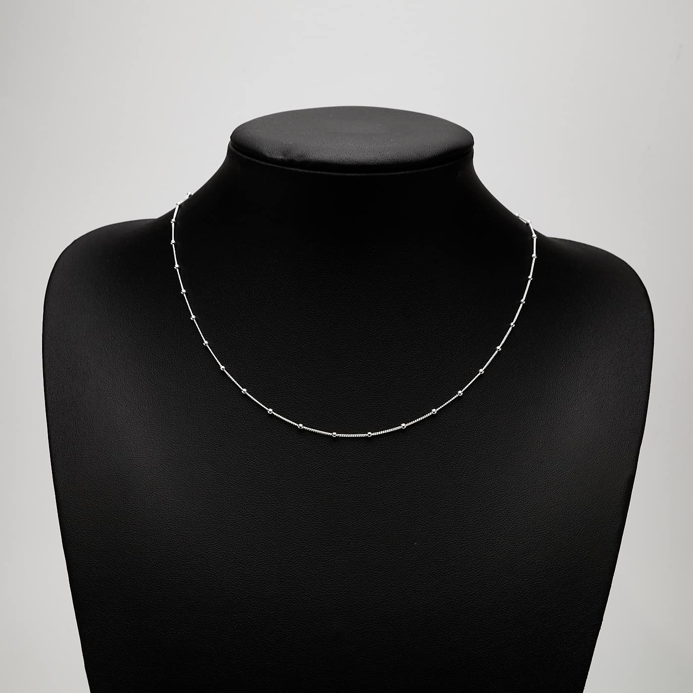 Women's Silver Necklace | Layered Stacking Curb Chain Design in 925 Sterling Silver - Length: 20in