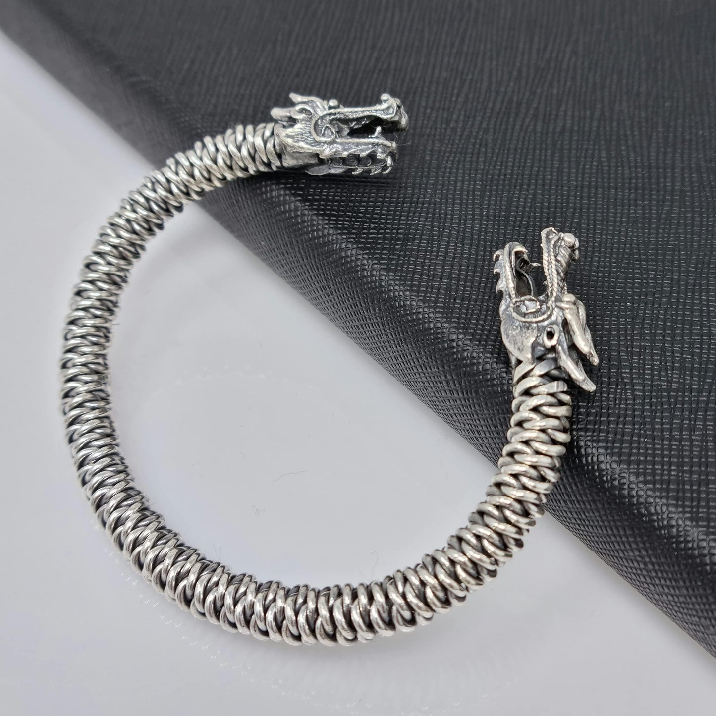 925 sterling silver dragon design bangle