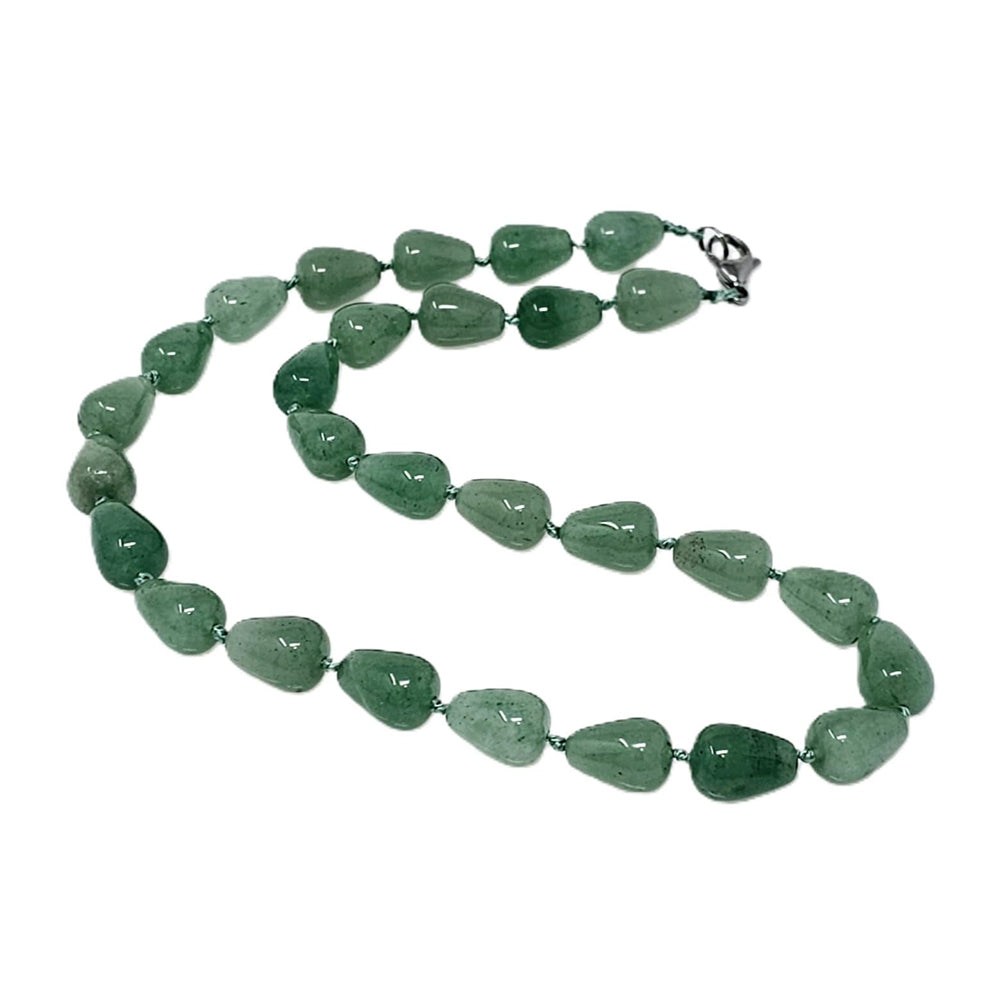 Green Round Teardrop Gemstone Necklace