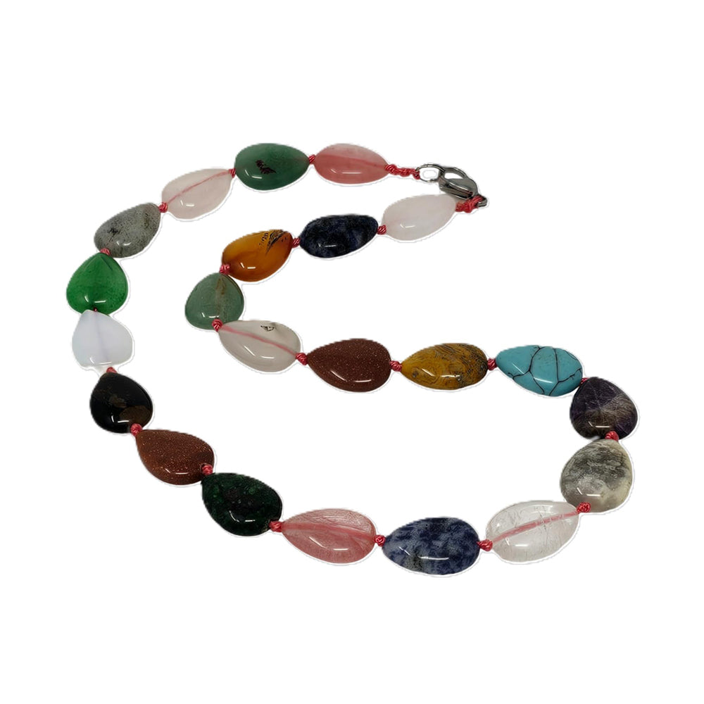 Teardrop Gemstone Necklace | Handmade Natural Beaded Jewelry for Women